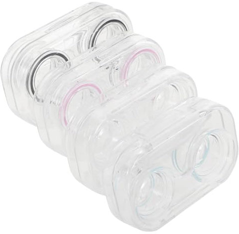 PACKOVE 4 Stück Kontaktlinsen Organizer Kleine Durchsichtige Linsenbox Auslaufsicher Mit Dichtung Tragbares Linsen Etui Für Reisen Alltag Und Camping