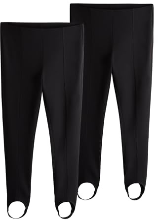 THE SET Mujeres Pack de 2 Leggings de Punto Roma con estribos Negro 42