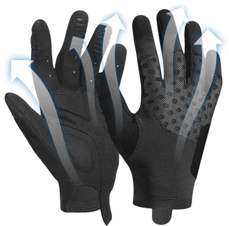 Nudorpn Guanti da ciclismo per uomini,Guanti antiscivolo imbottiti adatti al touch screen,Guanti da ciclismo invernali riflettenti con dita piene - Per il freddo Ciclismo Equitazione