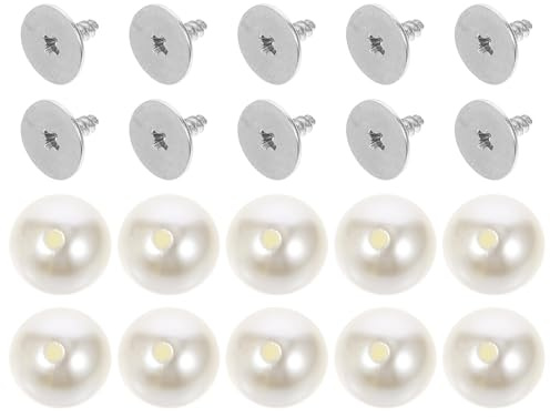 OFFIGAM 100 Pezzi Bottoni per Abbigliamento in Perla senza Cuciture 12mm, Accessori Fai da Te per Camicie e Maglioni, Pulsanti di Fissaggio Resistenti per Polsini e Decorazioni