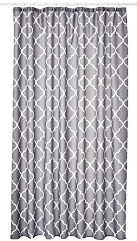 Bisk Duschvorhang Orient mit Ringen, 180 x 200 cm, grau