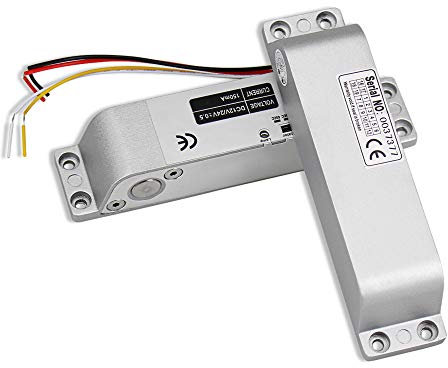 HFeng Falla Segura DC12V Cerradura de la Puerta de mortaja de Cerrojo Eléctrico Cerradura de Cerrojo electrónico con retardo de Tiempo Normalmente cerró para Sistema de Seguridad de Control de Acceso