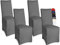 Beautissu Bankett Stuhlhussen 4er Set 45x90 cm - Leona Elegante Stretch Hussen für Stühle -Elastische Stuhl Überzüge im Set mit ÖKO-TEX Siegel in Anthrazit