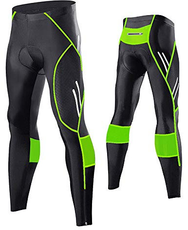 MEETWEE Herren Radlerhose Lange Fahrradhose, Kompression Radhose Leggings Radsport Hose für Männer Elastische Atmungsaktive 3D Schwamm Sitzpolster