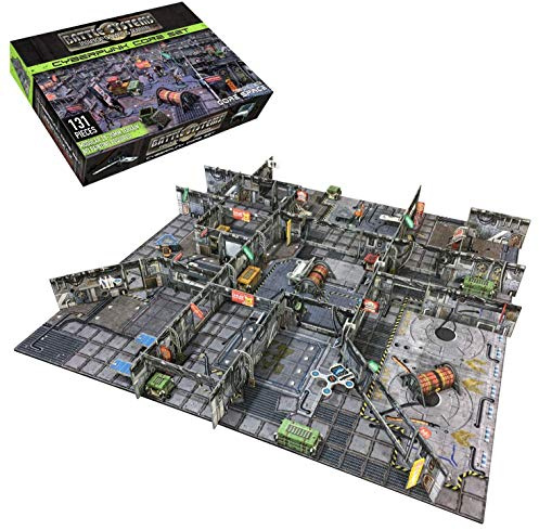 Battle Systems Sci-Fi Terrain 28mm Modular 3D Space Terrain - Perfect Age 14+ for Wargaming and Roleplaying Tabletop Games - Full Colour Printed 3D Multi Level Building Models (Cyberpunk Core Set)