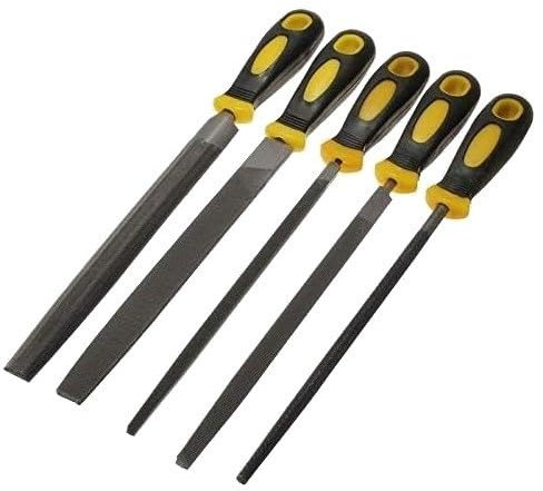 5pc Engineers Hand File Set 8 Large Metal Sanding Tool Flat Round Triangle RASP
