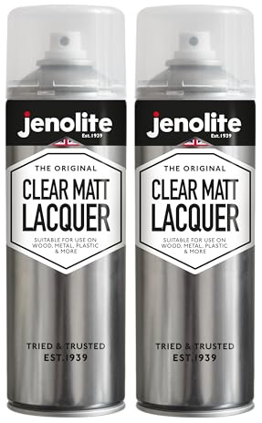 JENOLITE Clear Lacquer Spray Paint | MATT | 2 x 500ml | Crystal Finish for DIY, Trade, Automotive | Protects Surface & Paintwork from Corrosion, UV Damage | Non-Yellowing Sealer