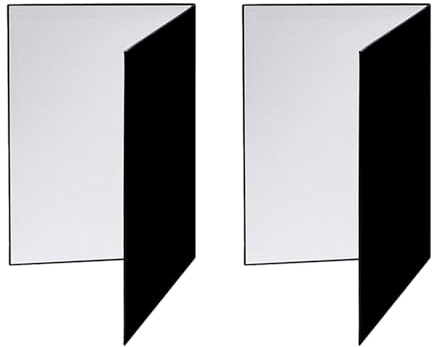 2X A3 Fotografia Cartone Riflettore Pieghevole Nero Carta Spessa Libro Bordo Riflettente