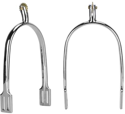 Jauarta Spurs Éperons équestres 15 × 9 × 3 éperons de Cheval en Alliage de Zinc Accessoire de Cheval D'équitation de Style Anglais avec Molette en Cuivre Rotative Sangles D'éperon