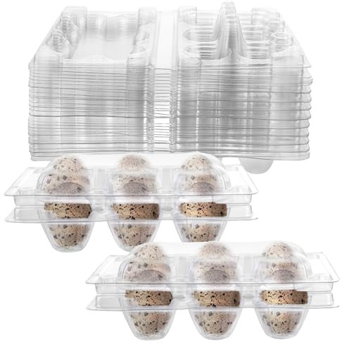 APACALI 100 scatole per uova di quaglia, 6 griglie, in plastica, per uova di quaglia