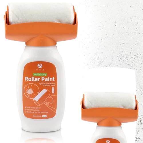 Wffeila 500g Ausbesserungsfarbe Weiss Roller,Wandfarbe Ausbessern Weiß,Ausbesserungsfarbe für Wände,Weiße Farbe Wand Ausbessern Roller,für Graffiti Kratzer und Beschädigte Wände (Orange)