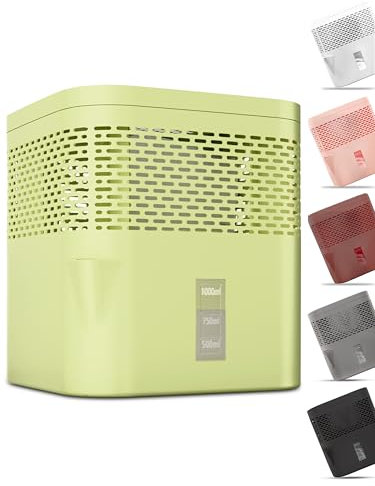 BonAura® 4x Luftentfeuchter ohne Strom + Luftenfeuchter Nachfüllpack - Raumentfeuchter bis 40m² - Entfeuchter und Luftentfeuchter Granulat Set - Schutz vor Schimmel (Pistacchio Green)