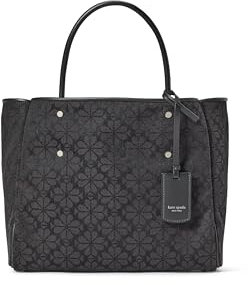 kate spade new york Spade Flower Jacquard Tote, Black Multi, Medium Everything
