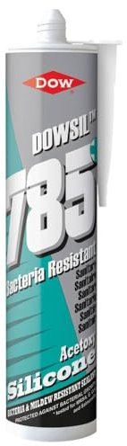 Dowsil 785 Bacteria Resistant Acetoxy Silicone Sealant, White, 310ml