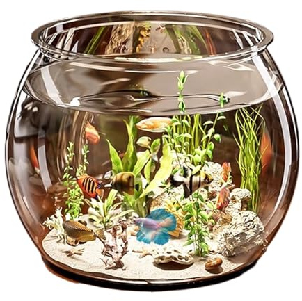 Aquarium De Bureau 2/3/4/6L Aquariums Bols À Poissons Bocal À Poissons - Réservoir De Poissons D’Aquarium Clair pour Salon, Appartement, Bureaux, Maison pour Poisson Rouge, Poisson Betta