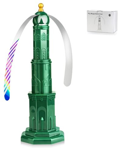 Répulsifs Anti-Mouches avec Interrupteur - Répulsif Automatique avec Crochet Soft Stop - pour Table, terrasse, Restaurant, Protection Contre Les Insectes - Vert