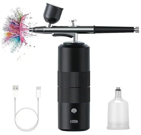 Bärbar Airbrush-sats, Automatisk Handhållen Airbrush-pistol, Handhållen Fuktgivande Sprutpistol Med 0,3 Mm Mikronatomiseringshuvud, 180 KPa Högt Tryck För Målning, Nagelkonst Och Tårtdekorering