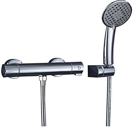 UioQrintan Cabezal de Ducha de baño con rociador de Mano, válvula empotrada y embellecedor de Ducha incluidos, Juego de Ducha termostático Inteligente