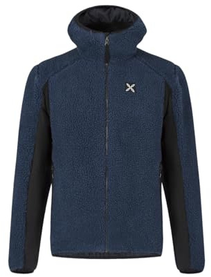 MONTURA Sherpa Maglia, Giacca in Pile da Uomo, per Varie attività Outdoor e Tempo Libero (IT, Testo, L, Regular, Regular, Graphite Blue)