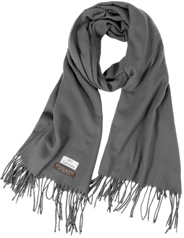 CIATBYYJ Écharpe chaude pour femmes, écharpes en cachemire, écharpe douce en pashmina pour femmes, écharpe longue avec franges, adaptée pour rester au chaud en automne, hiver et Noël, 70 cm x 210 cm
