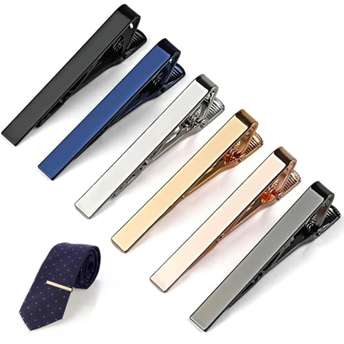 Dermalyx Set Di 6 Fermacravatte Per Uomo, Elegante Spilla Lucida, Perfetta Per Padre, Marito, Compagno, Affari, Matrimonio, Fermacravatta