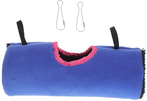 EXHUMKY Túnel para Hámster y Pequeños Animales, Túnel Escondite Azul de Tela Transpirable, Cama Nido Confortable para Conejillos de Indias y Erizos, Accesorio para Jaula y Zona de Juego