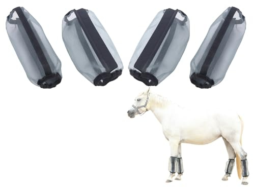Gallopoff Lot de 4 Guêtres Anti-Taons, Éviter de Taper du Pied, Gris