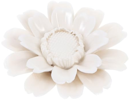 SOESFOUFU Decorazioni da Parete Esterno Ornamento Floreale in Ceramico Bianco da Appendere, Decorazione per Casa e Soggiorno, per Camera da Letto e Sala da Pranzo
