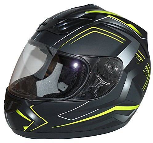 protectWEAR Motorradhelm H510 Arrow schwarz matt/neon gelb - M