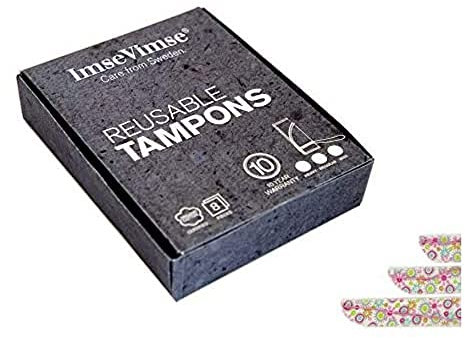 ImseVimse waschbare kbA Baumwolle Tampons 8St. Packung (Flowers Bunt, Mini)
