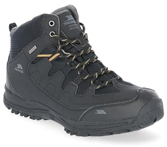 Trespass Mens Boots Finley - Mid Cut, Waterproof, Breathable Membrane, Ankle Support, Cushioned Collar & Tongue, Durable Toe & Heel Guard, PU/Textile Upper, TPR Outsole