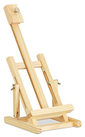 Relaxdays Chevalet de Table, réglable en Hauteur et en Angles, Petit modèle, Pliable, Support Images, 37 cm, Bois