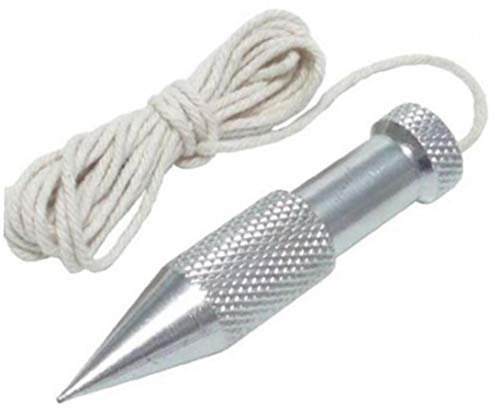 Zonfer Albañiles Recta Plomada + 15 Pies Línea De La Mano De Bricolaje Herramientas De Plata