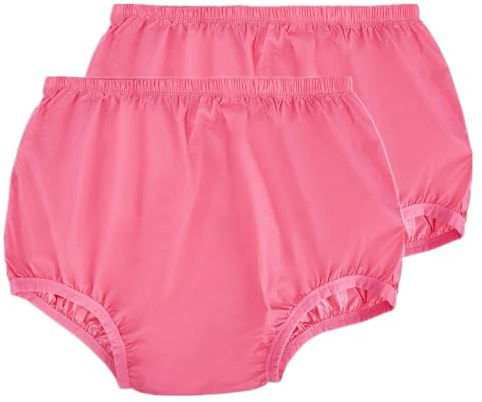 Auslaufsichere Unterwäsche für Erwachsene, bei Inkontinenz, waschbar, geräuscharm, wiederverwendbar, für Erwachsene, rosa Kunststoff-Hosenbezug, Unisex, 2 Stück (L, Rosa)