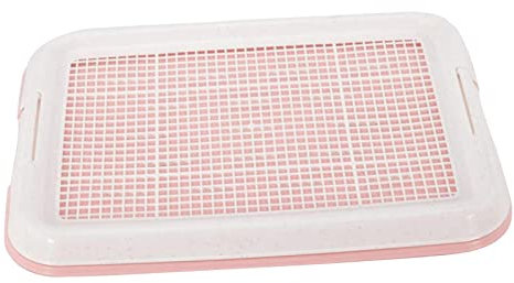 Colcolo Hundetoiletten-Trainingstablett, Netz-Trainingstablett, mit sicherem Verschluss, Hundetoilette, Hundetöpfchenpfanne für kleine Hunde, ROSA