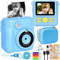 Instant Print Camera for Kids,Flexiver Christmas Birthday Gifts for Girls Boys Age 3-12,32GB SD Card HD Digital Video Cameras for Toddler,16x Digital Zoom,2.4 Screen with Storage Bag (Blue)