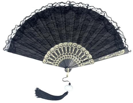 Ventaglio pieghevole da sposa in pizzo Nero, ventagli matrimonio fatto a mano, Ventagli Matrimonio,Gadget Matrimonio,Ventagli Matrimonio Personalizzati,Ventaglio Giapponese,Ventaglio Cerimonia