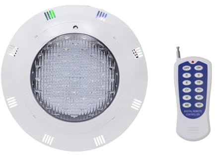 Biggittig Iluminación de piscina subacuática, 45 W RGB IP68, luz impermeable con mando a distancia, 7 combinaciones de colores y 11 modos cambiantes, para estanque, fiesta, boda, jarrón