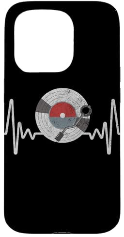 Disque vinyle Heartbeat Vintage Old School DJ amateur de tourne-disque Coque pour iPhone 15 Pro