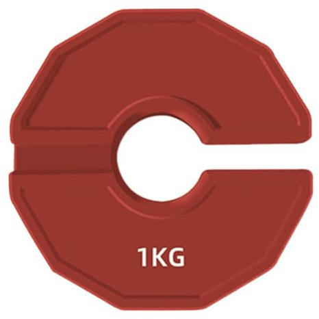 Fobufue 1 Pieza de Discos de Gimnasio Micro-Tipo, Discos de Peso Fraccionario de Goma, Discos de Peso Fraccionario, Cambio Adicional, Rojo, 1 Kg