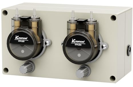 Kamoer NP02-KPK200-B16 12 V Mehrkopf-Schlauchpumpe, niedriger Durchfluss 44 ml ~ 190 ml/min (Einzelkopf) Flüssigkeitsdosierpumpe mit einstellbarer Geschwindigkeit, Doppelkopf, geeignet für Labor