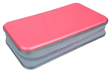 PURPLELILY Bolsa de almacenamiento de discos de gran capacidad, caja para álbum con capacidad para 80 discos de CD, diseño abierto suave, gran capacidad, Red