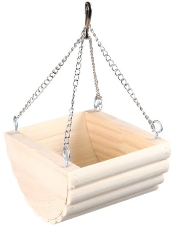 WEKAMOS Nid Suspendu Bois pour Animaux Petits Balançoire Chaîne pour Hamster et Perroquet Nid Douillet Suspendre pour Cage et Décoration Intérieure