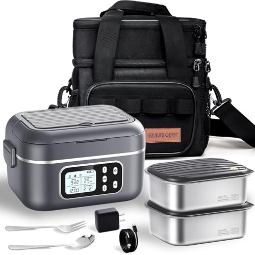 Rhudaky 27000mAh Cordless Electric Heated Lunch Box for Adults 2 x 6.3 cups