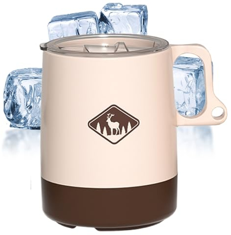 Camping Cup With Lid | Non-Slip Grip Large Capacity Outdoor Mugg för kaffe, te, eller drycker, perfekt för resor, vandring, backpacking, fiske, klättring, sport, bil, kontor, skola och gym