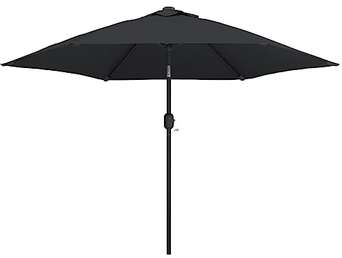 ATOMSTACK MAKER Skuggdispenser parasoll svart 300 x 222 cm med vev och lutningsfunktion, UV-resistent polyestertyg, 6 stålstänger, 38 mm metallstång – för trädgård, terrass och balkong