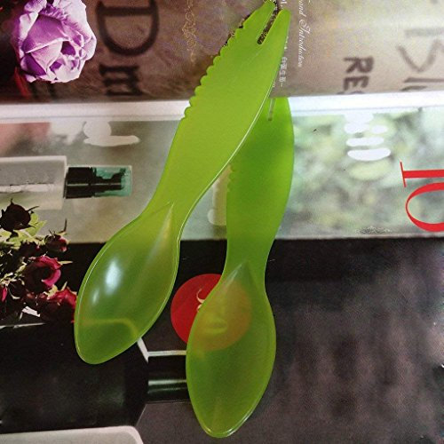 Gudelaa 3 Piezas de Cuchara de plástico Kiwi Furit pelador Cuchara Color al Azar B #