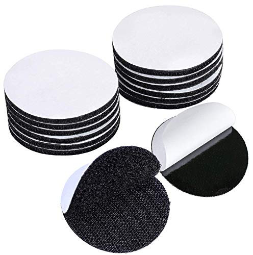 10 Pairs 5CM Round Reusable Double Sided Versatile Sticky Pads Dots Heavy Duty Hook and Loop Self Adhesive Fastening Tape