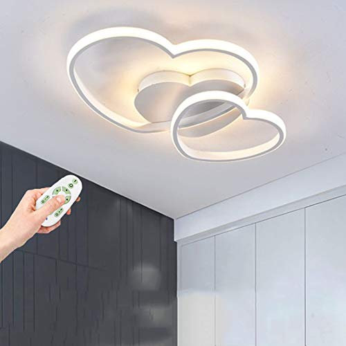 Kinderlampe LED Modern Deckenleuchte Junge Mädchen Schlafzimmer Deckenlampe 42W Dimmbar Mit Fernbedienung Liebe Herz Design Acryl Lampeschirm Deco Deckenbeleuchtung Esszimmer Wohnzimmer Licht,Weiß