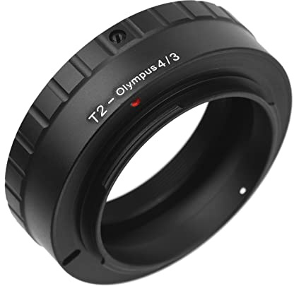 Andoer Adattatore per obiettivo in metallo con anello di montaggio T/T2 per Olympus E-1/E-3/E-10/E-20/E-30/E-300/E-330/E-400/E-410/E-420/E-510/E-520/E-600/E-620/E-100 RS Micro 4/3